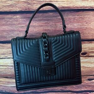Aldo Black Quilted Satchel